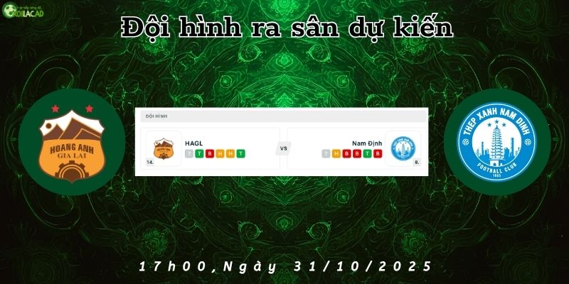 Đội hình dự kiến HAGL vs Nam Định Đội hình dự kiến HAGL vs Nam Định