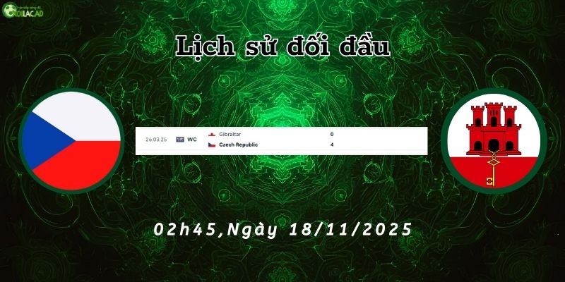 Lịch sử đối đầu Cộng Hòa Séc vs Gibraltar Lịch sử đối đầu Cộng Hòa Séc vs Gibraltar